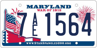 MD license plate 7AE1564