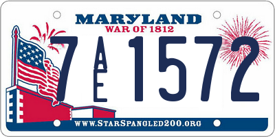 MD license plate 7AE1572