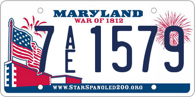 MD license plate 7AE1579