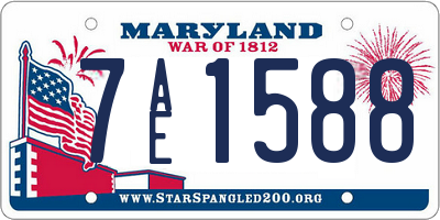 MD license plate 7AE1588