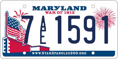 MD license plate 7AE1591