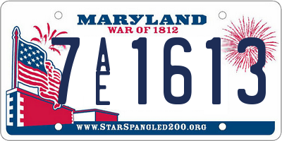 MD license plate 7AE1613