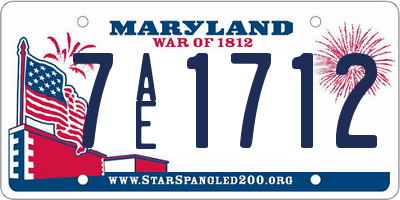 MD license plate 7AE1712