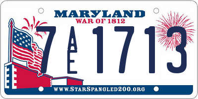 MD license plate 7AE1713