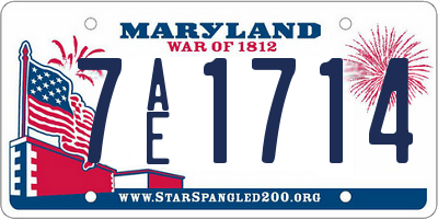 MD license plate 7AE1714