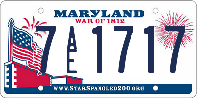 MD license plate 7AE1717