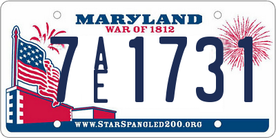 MD license plate 7AE1731