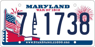 MD license plate 7AE1738