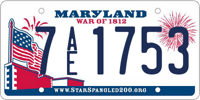 MD license plate 7AE1753