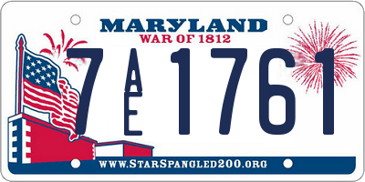 MD license plate 7AE1761