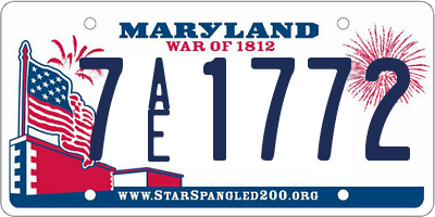 MD license plate 7AE1772