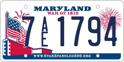 MD license plate 7AE1794