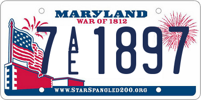 MD license plate 7AE1897