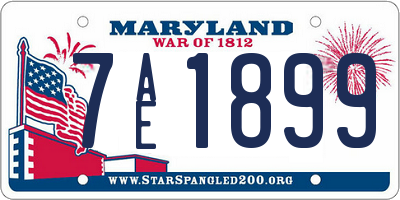 MD license plate 7AE1899