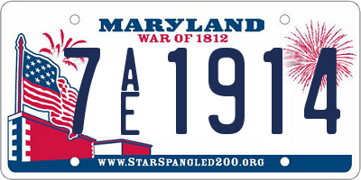 MD license plate 7AE1914