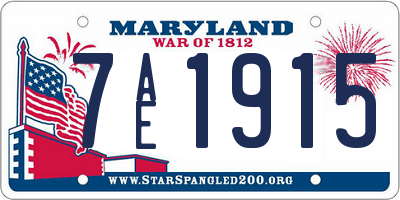 MD license plate 7AE1915