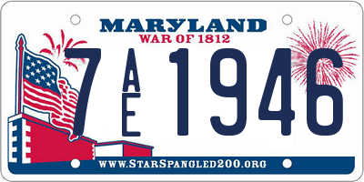 MD license plate 7AE1946