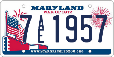 MD license plate 7AE1957