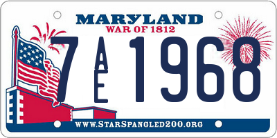 MD license plate 7AE1968