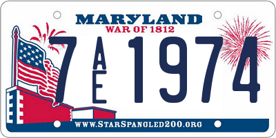 MD license plate 7AE1974