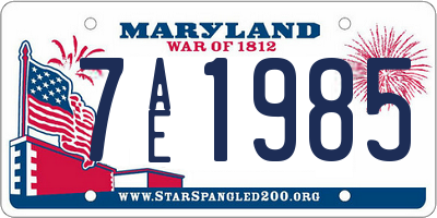 MD license plate 7AE1985