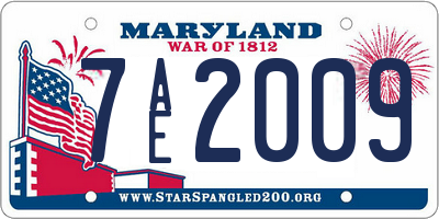 MD license plate 7AE2009