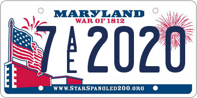 MD license plate 7AE2020