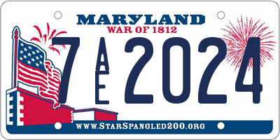 MD license plate 7AE2024