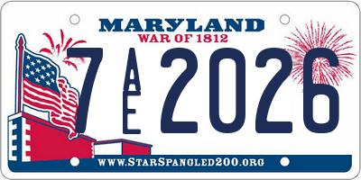 MD license plate 7AE2026