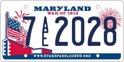 MD license plate 7AE2028