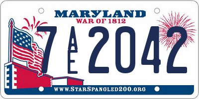 MD license plate 7AE2042