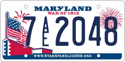 MD license plate 7AE2048