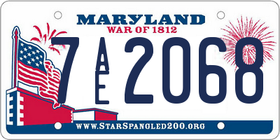 MD license plate 7AE2068