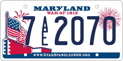 MD license plate 7AE2070