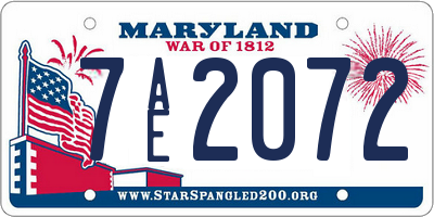 MD license plate 7AE2072