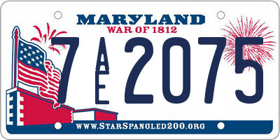 MD license plate 7AE2075