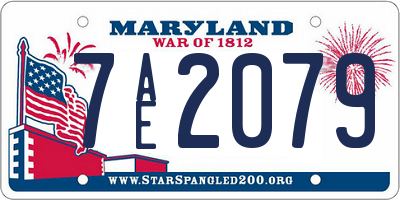 MD license plate 7AE2079