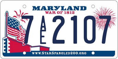 MD license plate 7AE2107