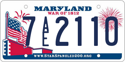MD license plate 7AE2110