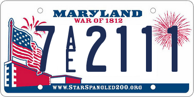 MD license plate 7AE2111