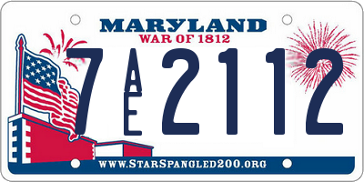 MD license plate 7AE2112