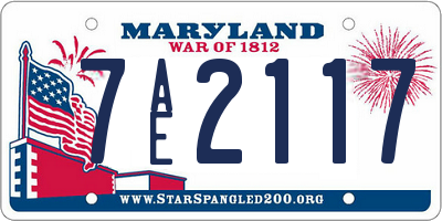 MD license plate 7AE2117