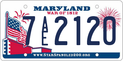 MD license plate 7AE2120