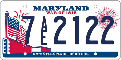 MD license plate 7AE2122