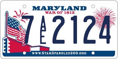 MD license plate 7AE2124