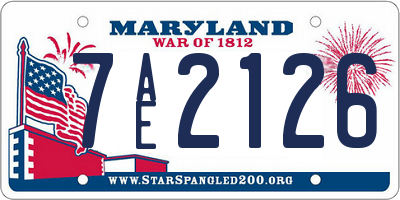 MD license plate 7AE2126