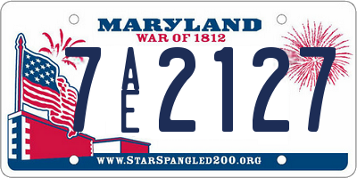 MD license plate 7AE2127