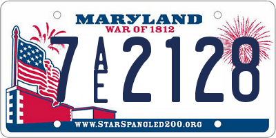 MD license plate 7AE2128
