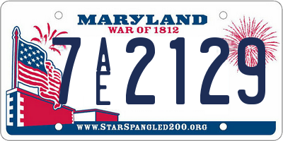 MD license plate 7AE2129