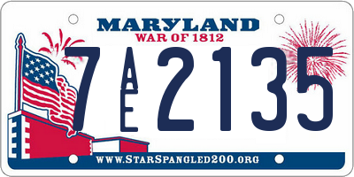 MD license plate 7AE2135